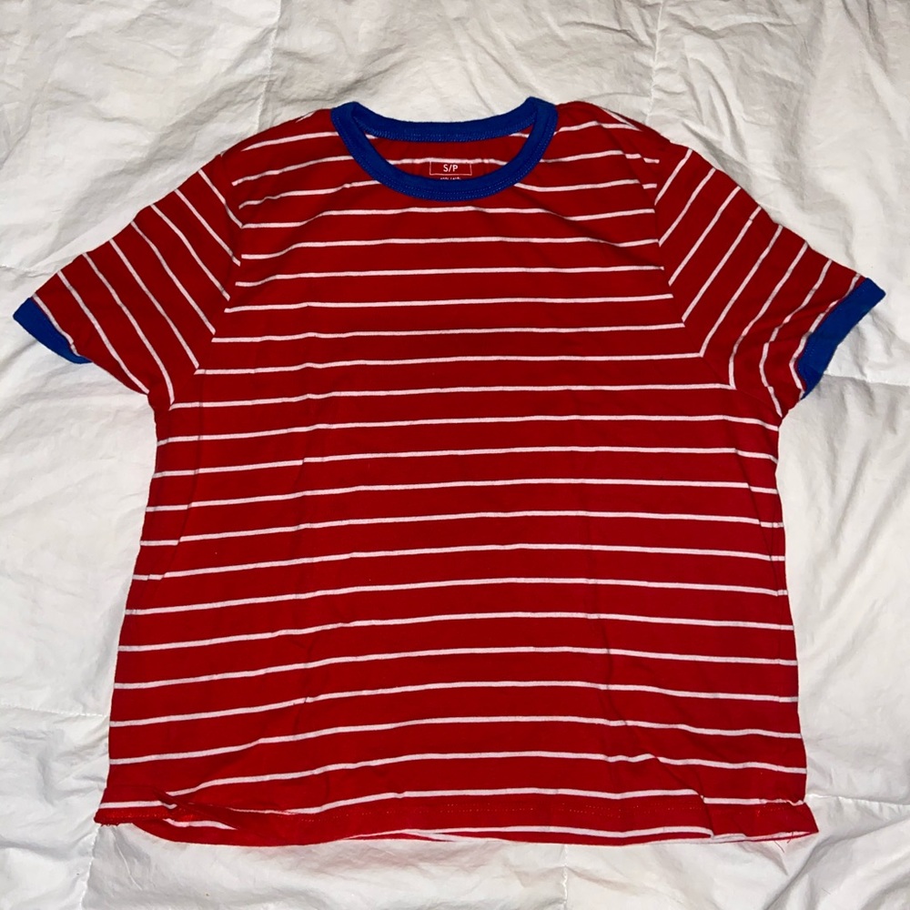 Red and white T-shirt